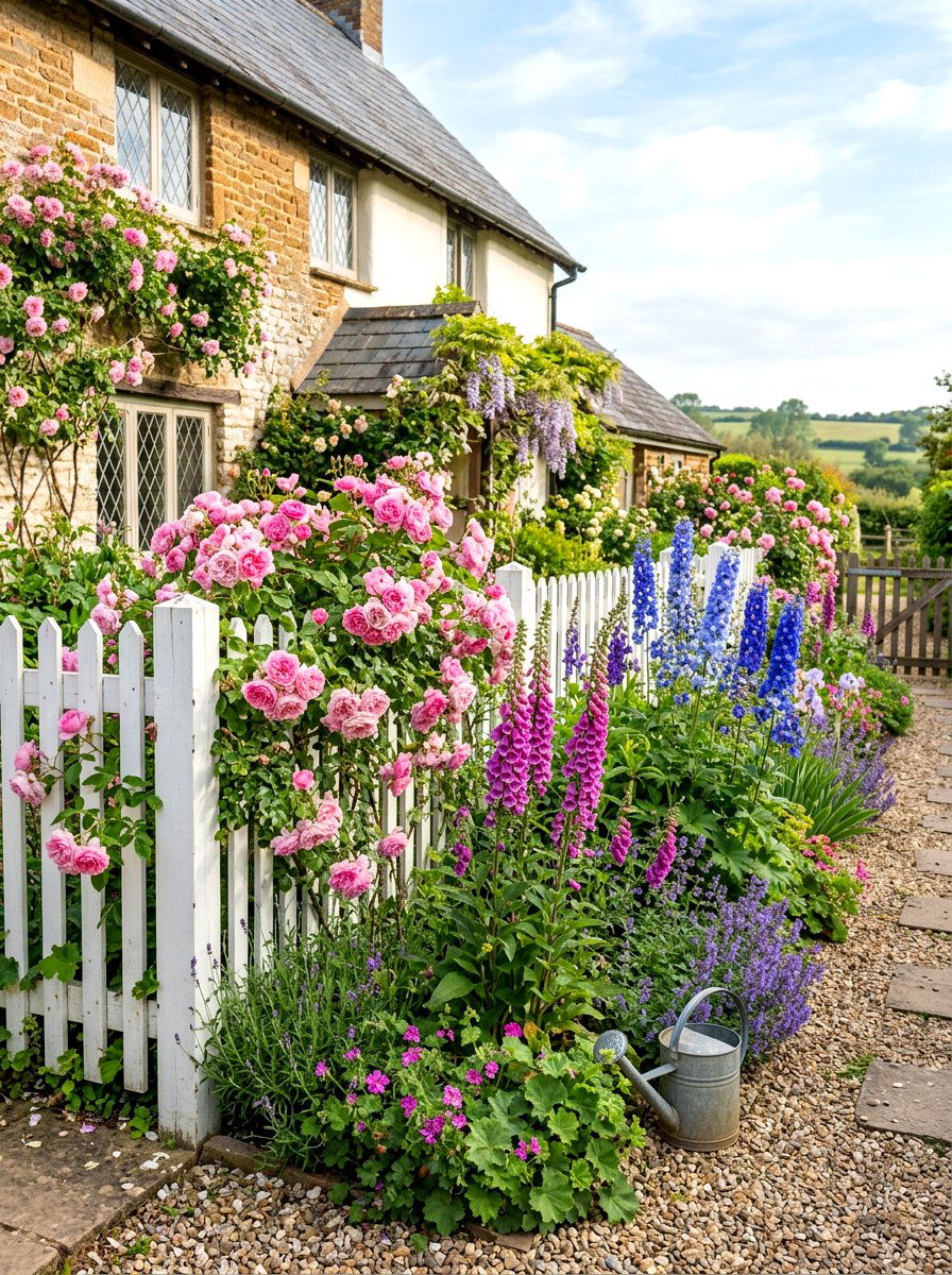 Cottage style flower bed - 30 corner flower bed ideas