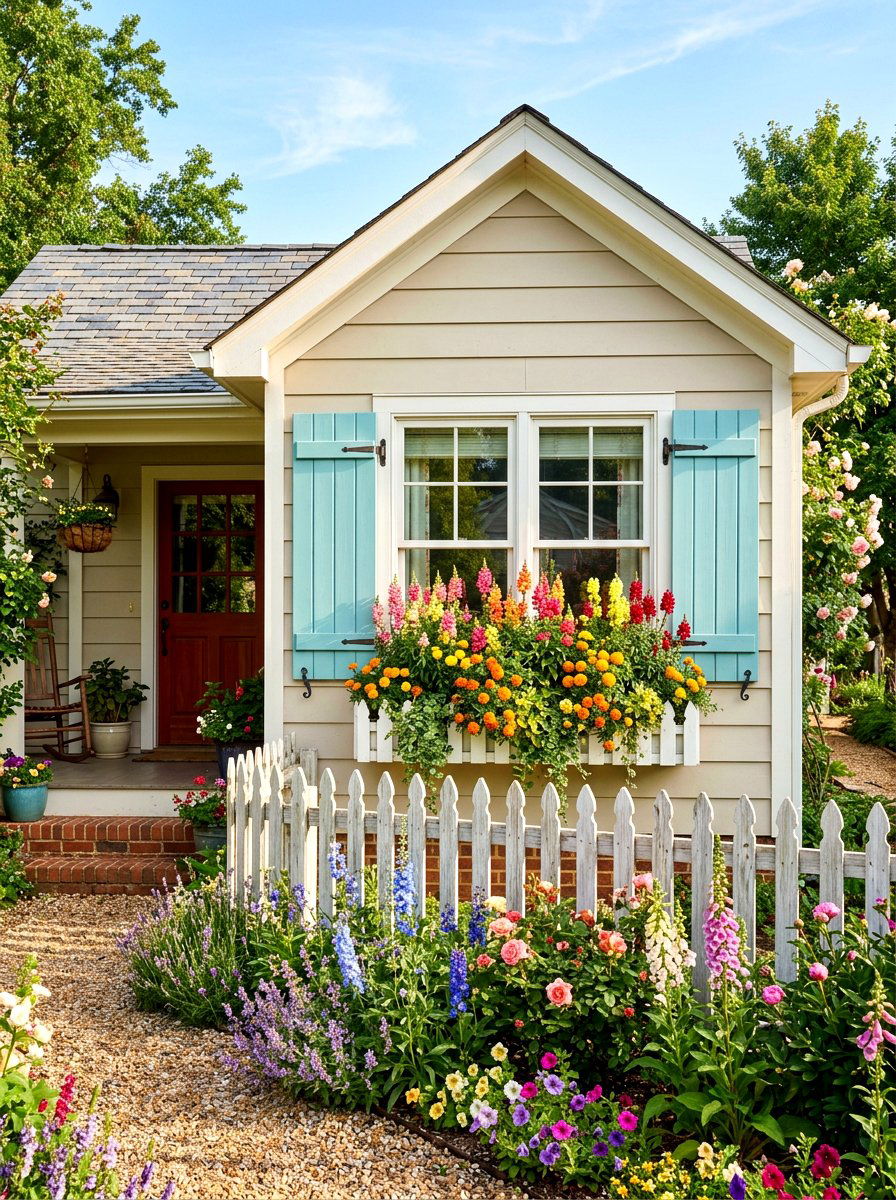 Cottage style shutters - 30 shutters and flower box ideas