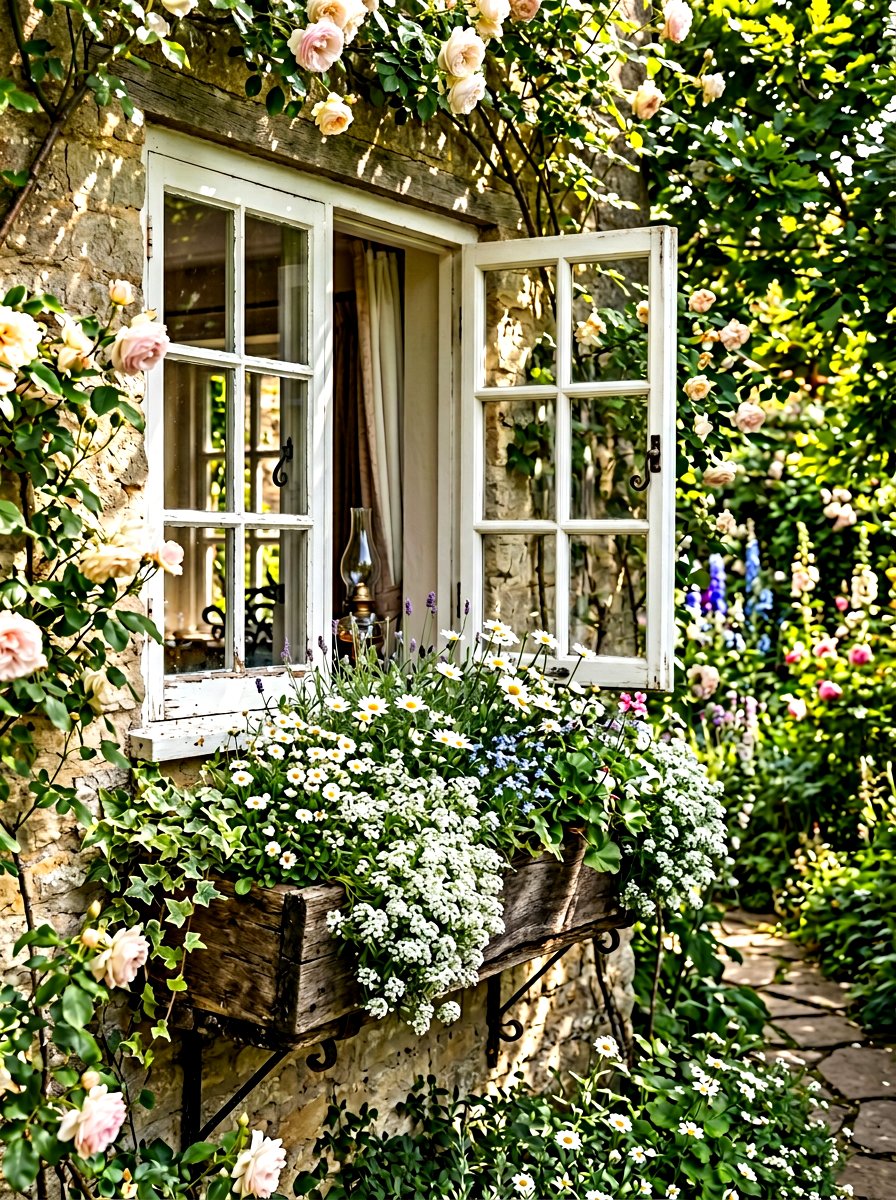 Cottage window box - 30 window box ideas
