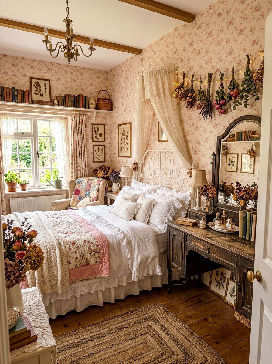 Cottagecore Bedroom - 30 viral bedroom decor ideas