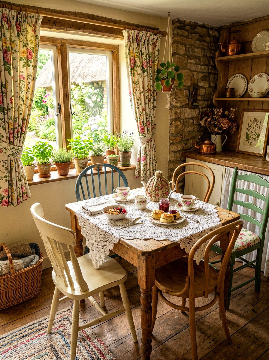 Cottagecore Breakfast Nook - 30 window breakfast nook ideas