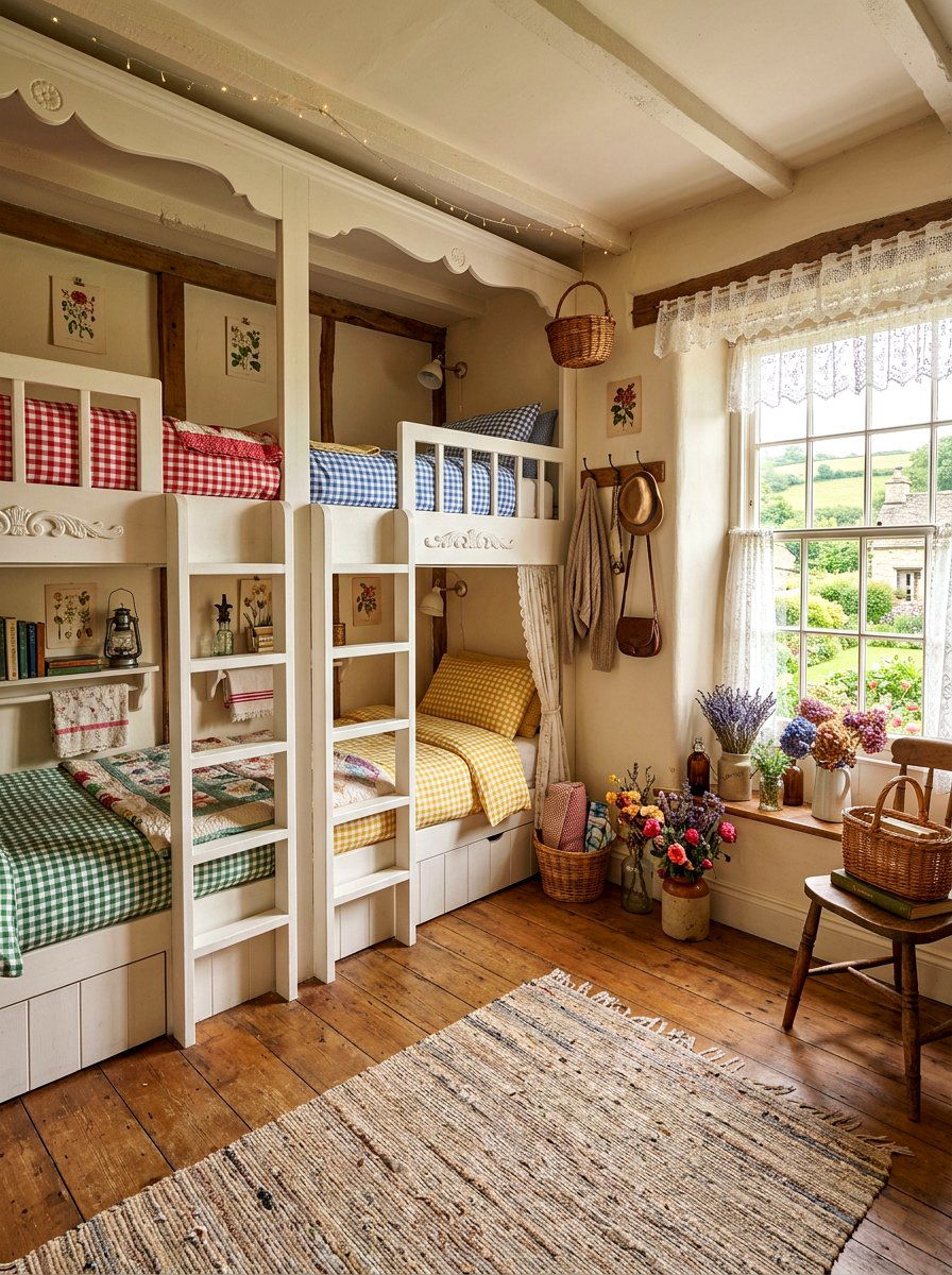 Cottagecore Bunk Room - 30 bunk room aesthetic ideas