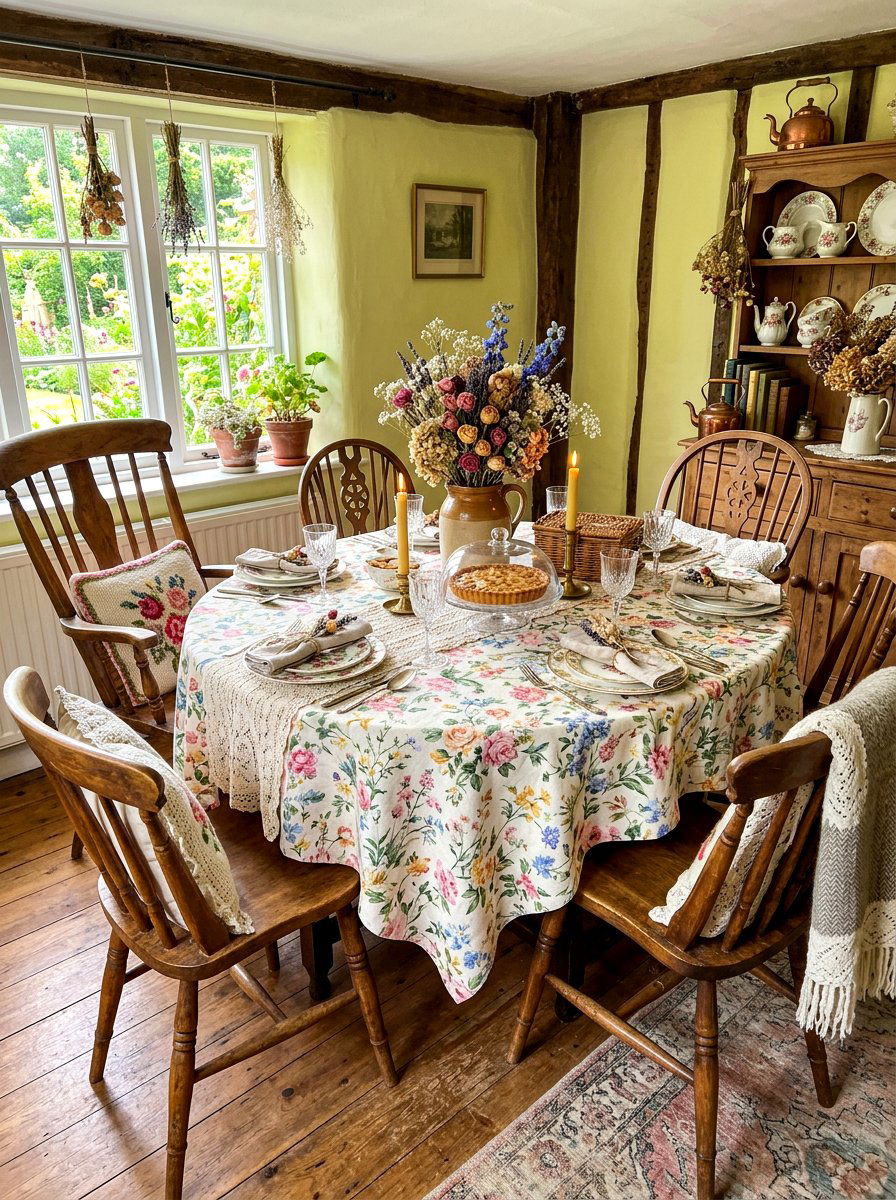 Cottagecore Dining Room Setup - 30 Thanksgiving hosting room ideas