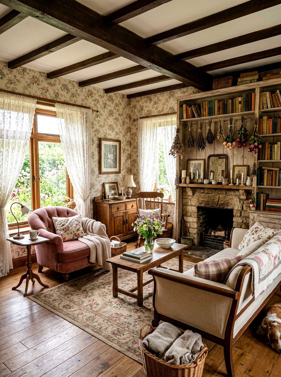 Cottagecore Farmhouse Style - 30 farmhouse living room ideas