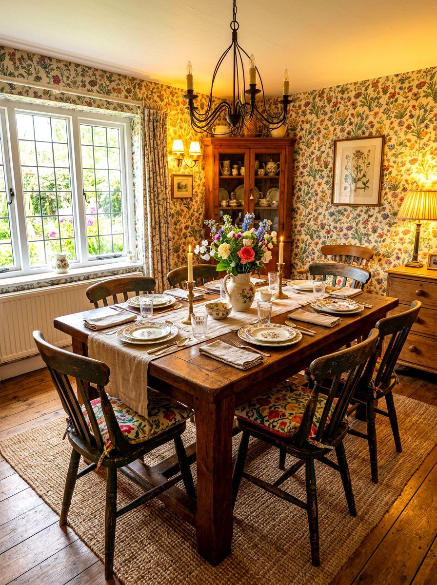 Cottagecore Floral Wallpaper - 30 floral dining wallpaper ideas