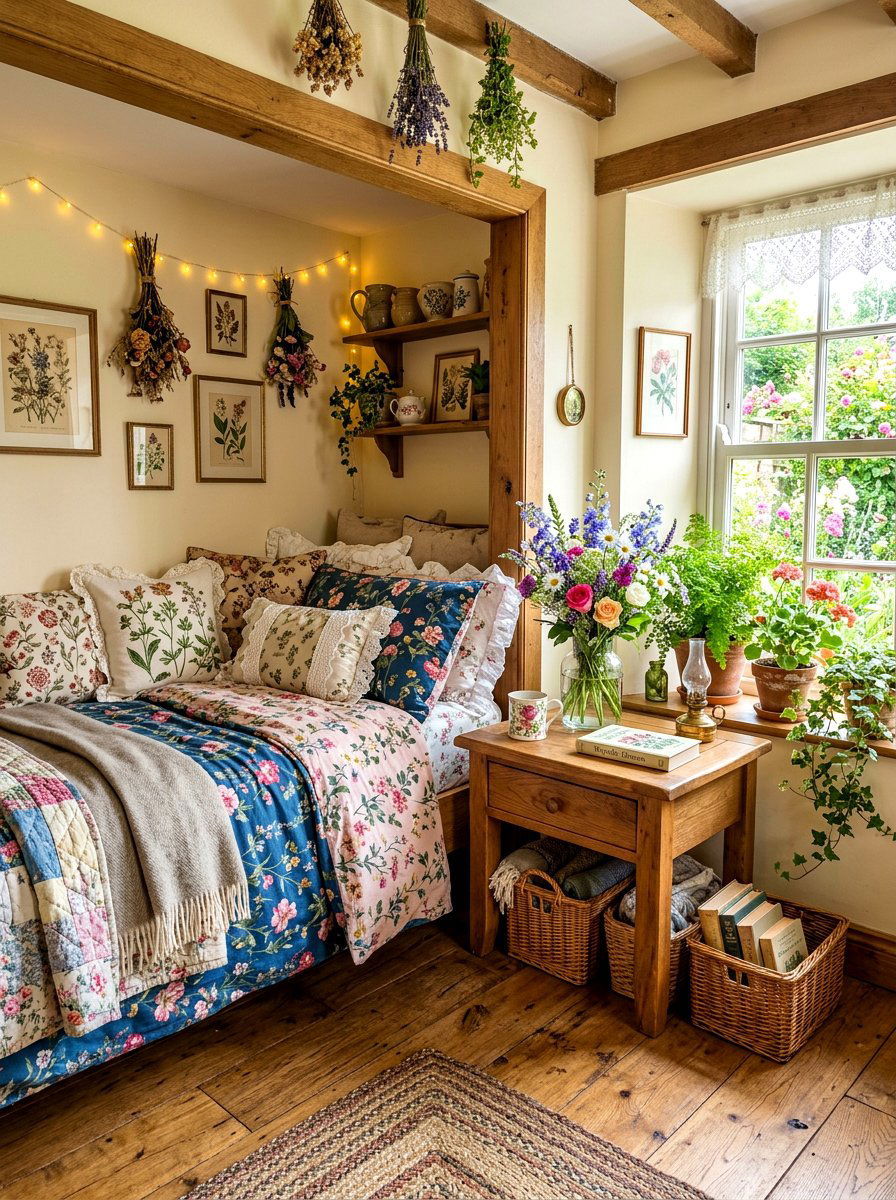 Cottagecore Flower Room - 30 bloomcore bedroom ideas