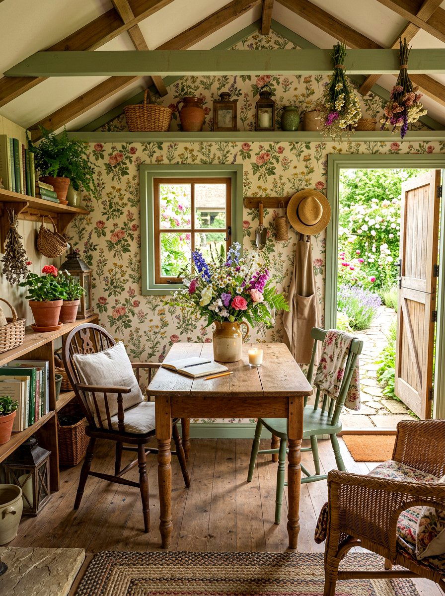 Cottagecore Garden Shed - 30 backyard retreat shed ideas