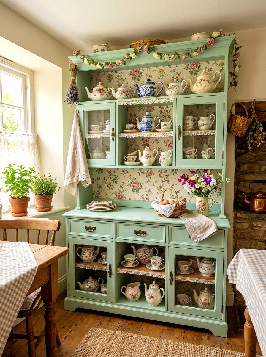 Cottagecore Kitchen Hutch - 30 kitchen hutch ideas
