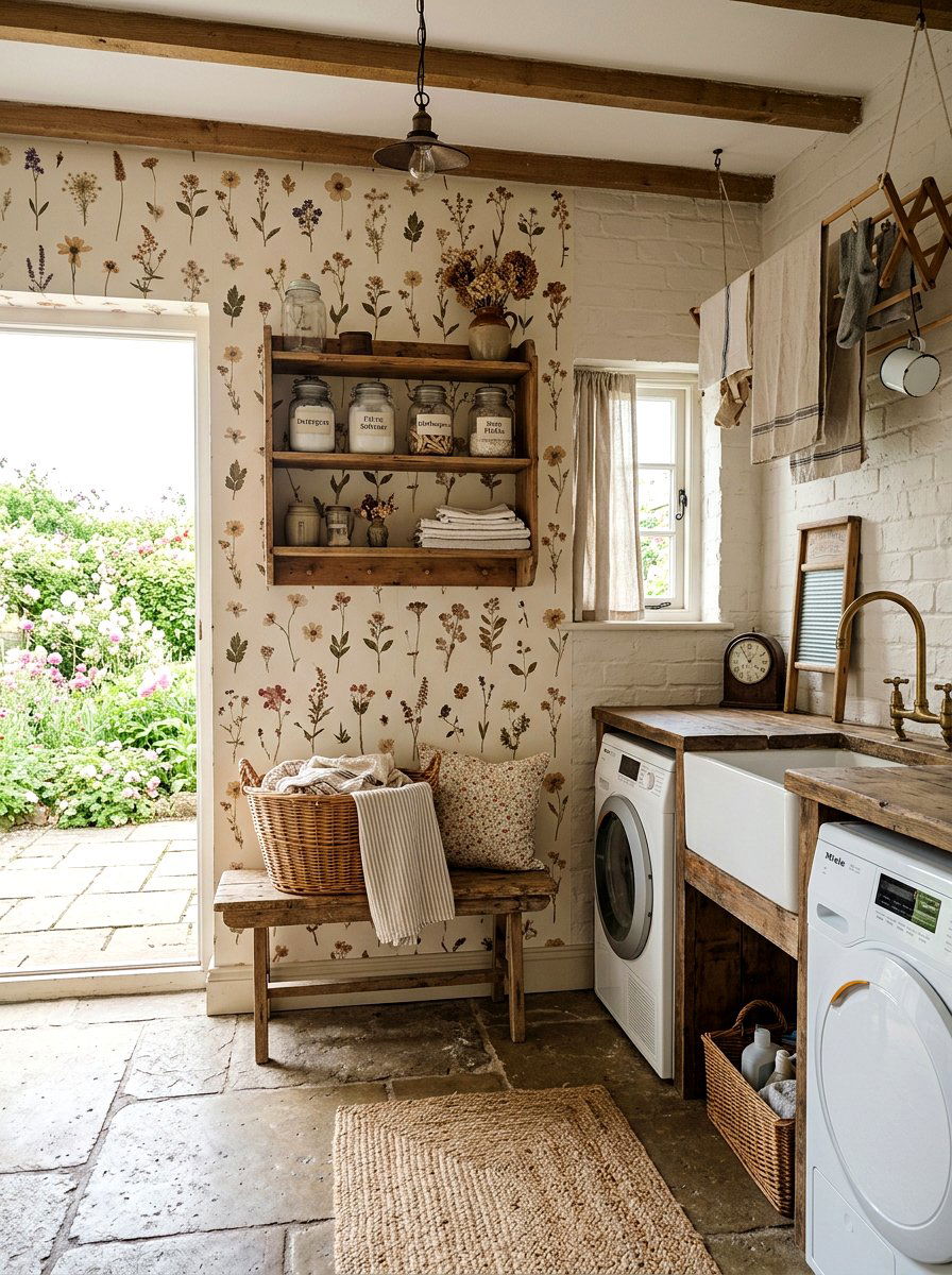 Cottagecore Laundry Room Wallpaper - 30 laundry room wallpaper ideas