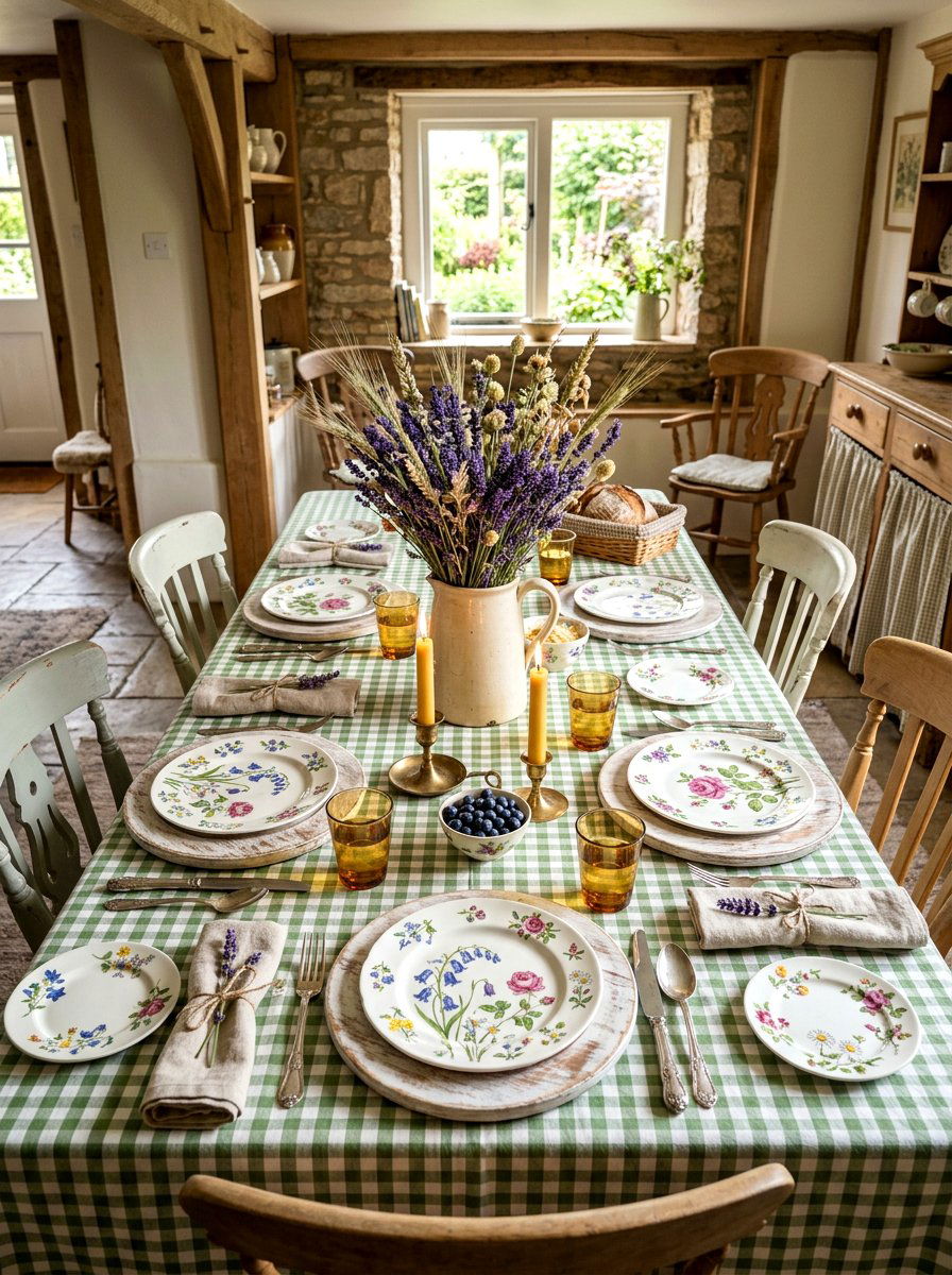 Cottagecore Style Table Setting - 30 layered table setting ideas