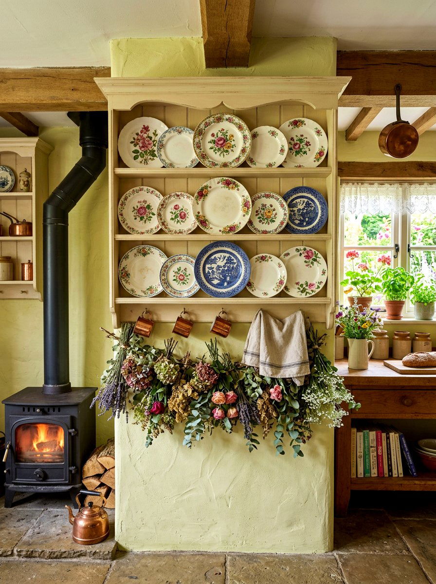 Cottagecore Wall Plate Rack - 30 plate rack wall ideas