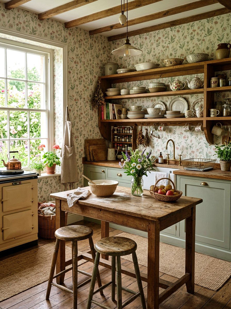 Cottagecore Wildflower Print Wallpaper - 30 renter friendly wallpaper ideas aesthetic