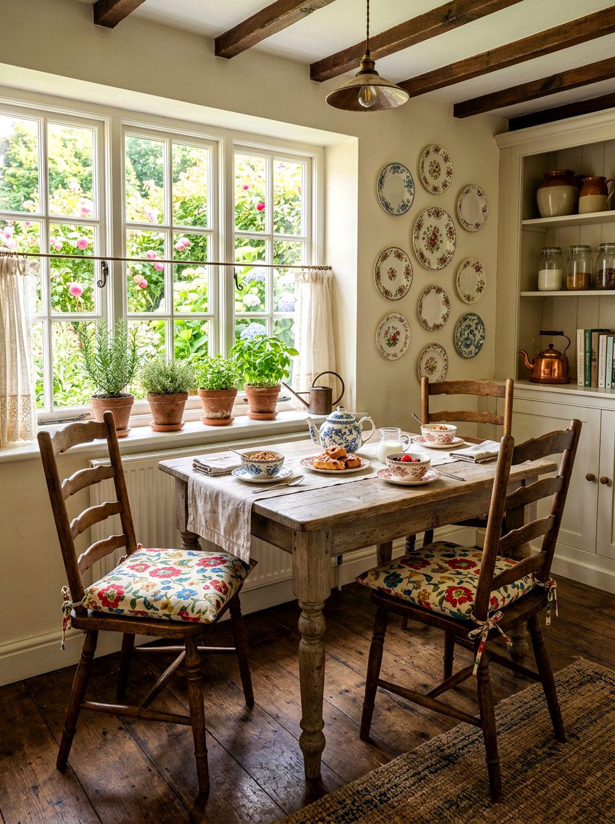 Cottagecore breakfast area - 30 bright breakfast room ideas
