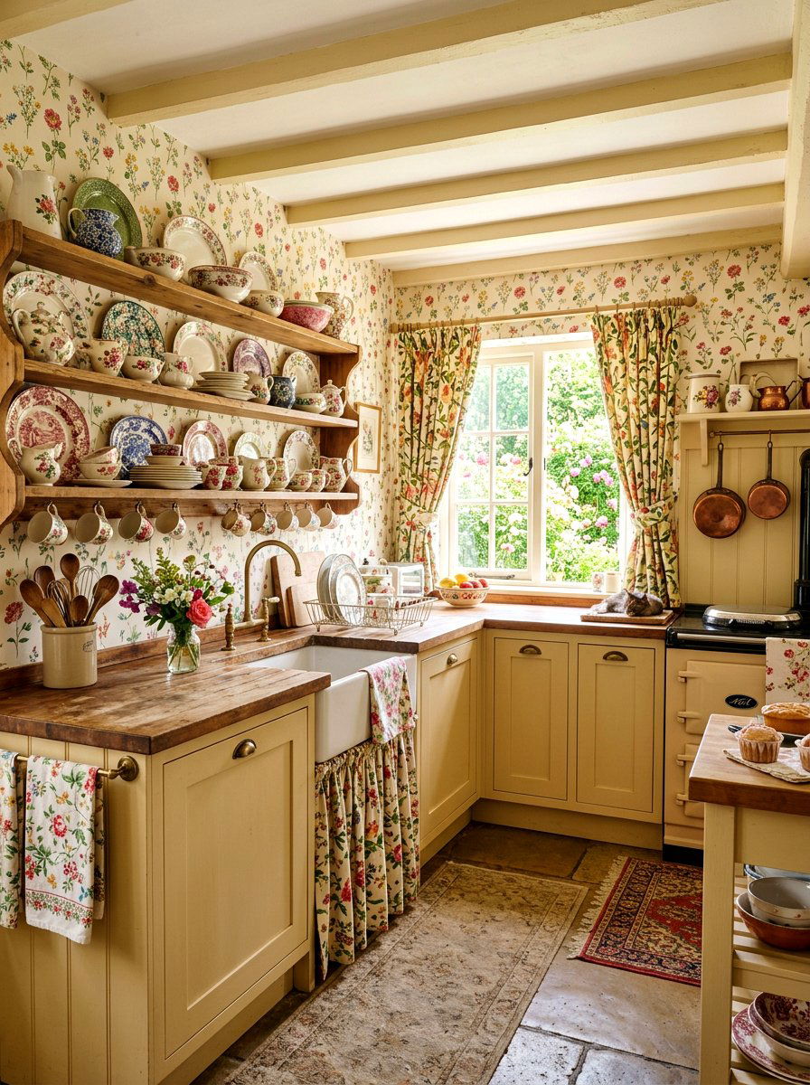 Cottagecore buttercream kitchen style - 30 buttercream kitchen ideas