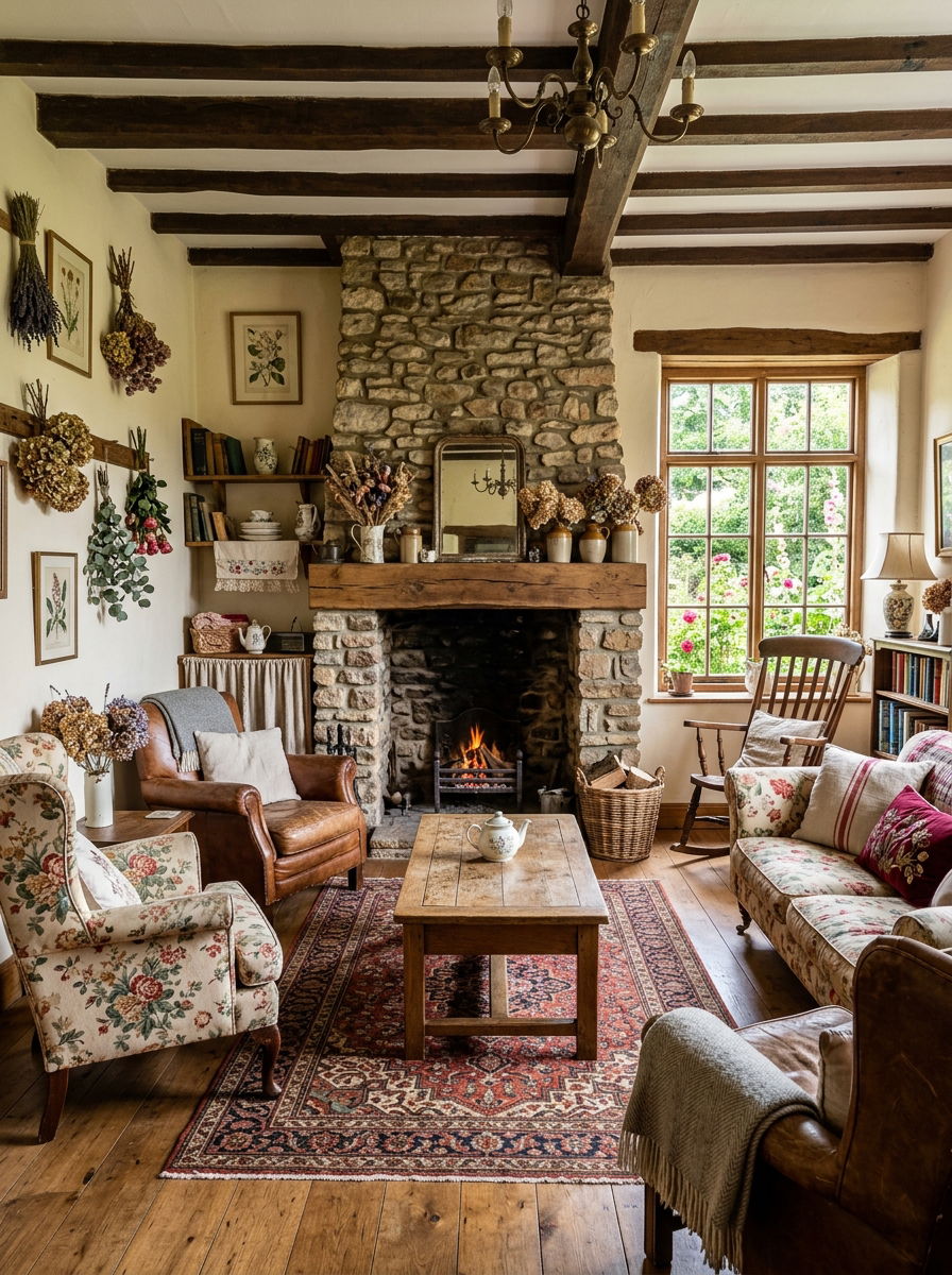Cottagecore heritage lounge - 30 heritage lounge room ideas