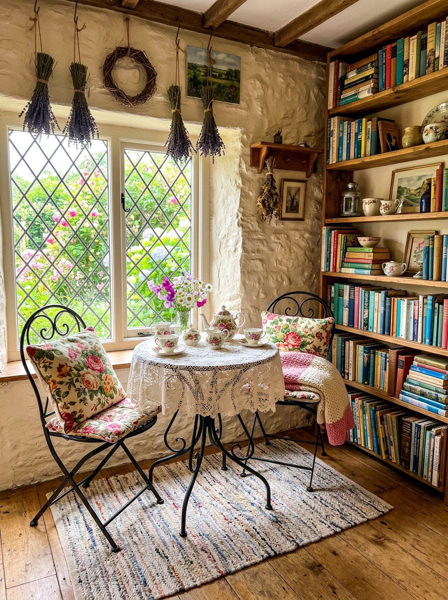 Cottagecore tea nook - 30 tea and journaling corner ideas