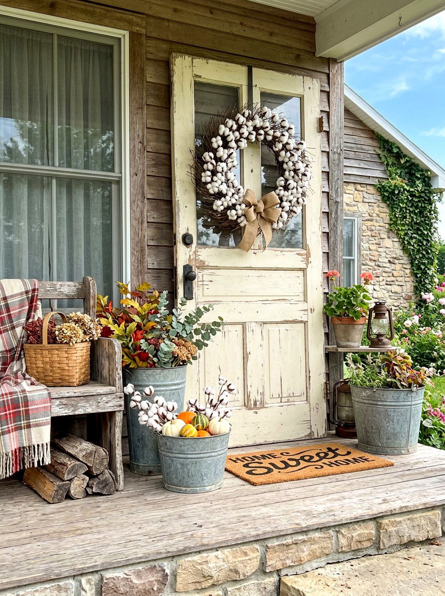 Cotton Boll Wreath - 30 spring wreath ideas