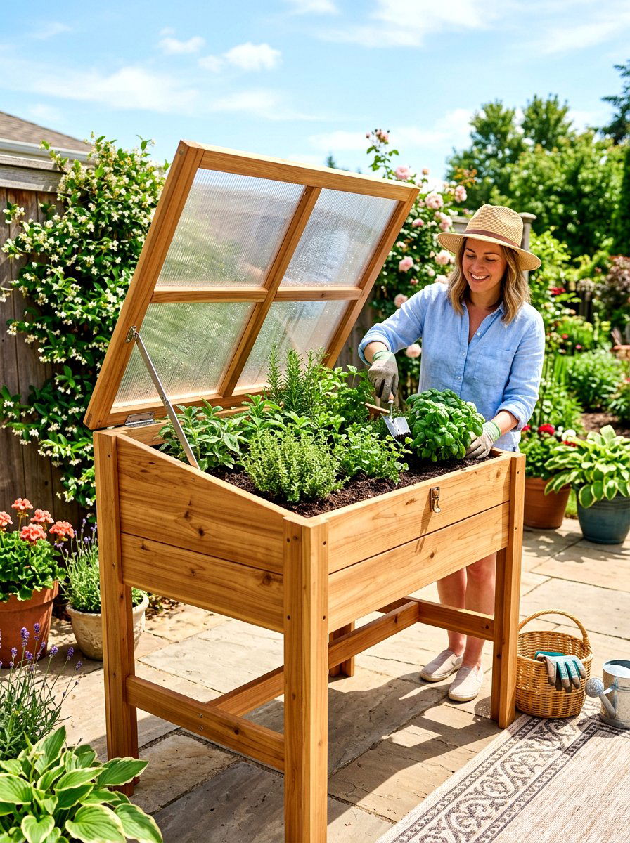 Counter Height Greenhouse Bed - 30 raised bed greenhouse ideas