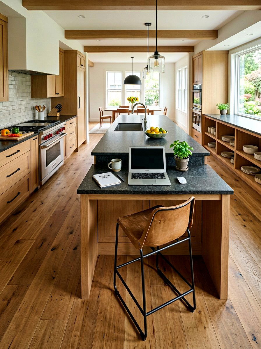 Counter Height Kitchen Workstation - 30 kitchen desk nook ideas