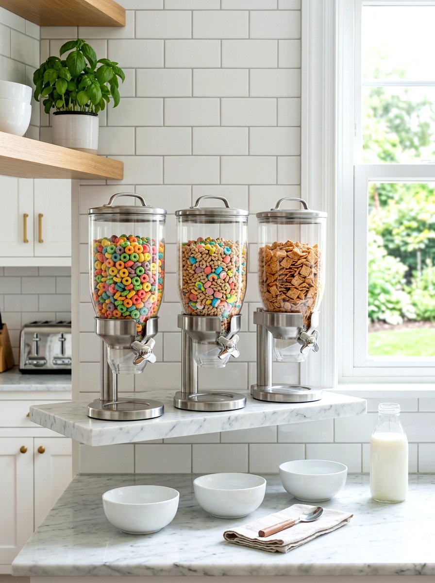 Countertop Cereal Dispenser - 30 breakfast pantry ideas