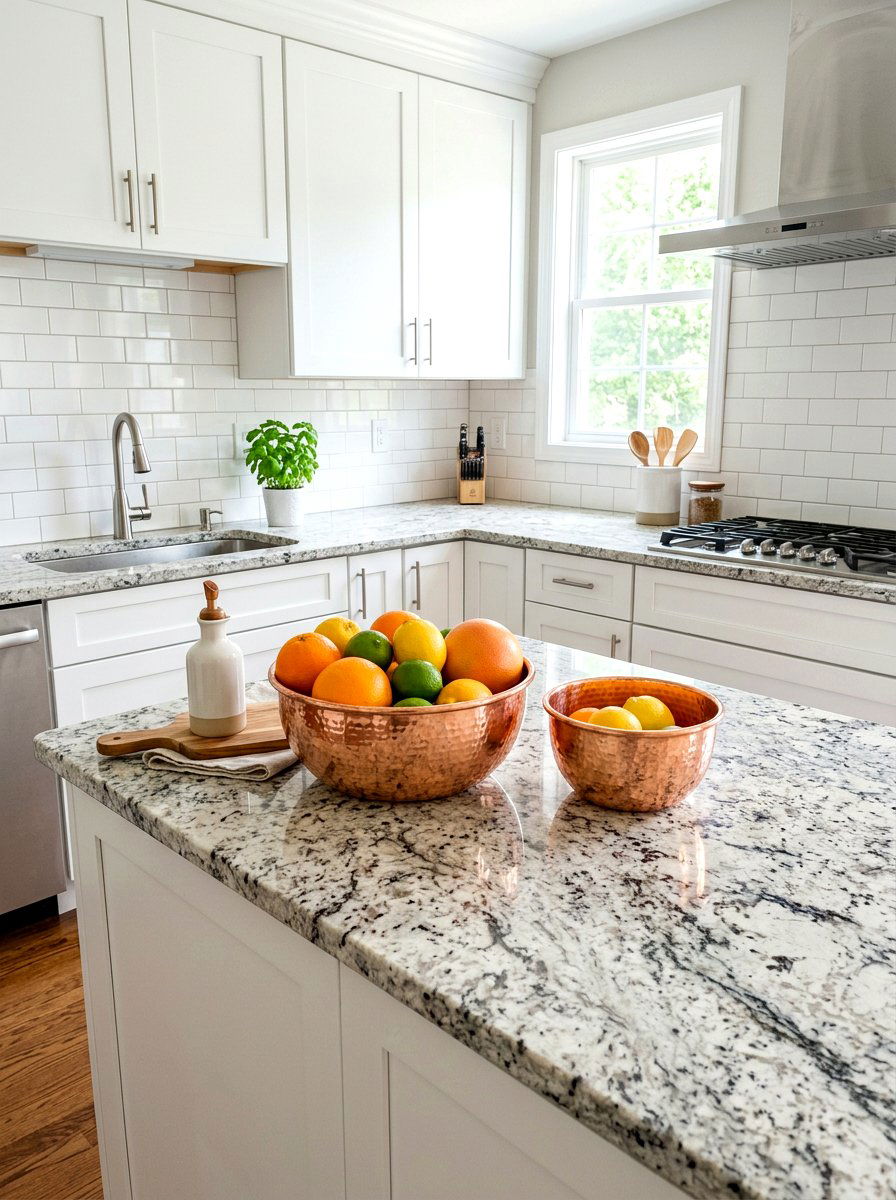Countertop Decor With Copper Fruit Bowls - 30 copper kitchen accent ideas