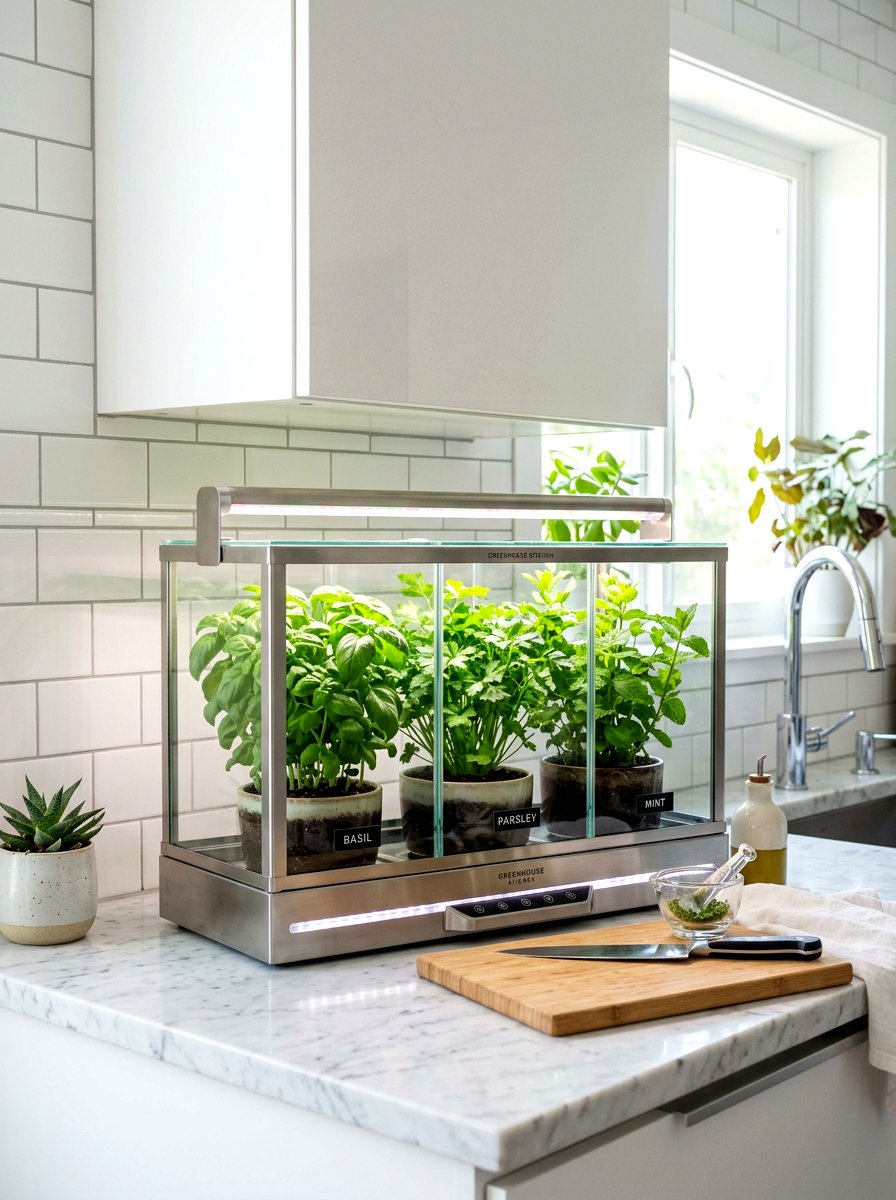 Countertop Herb Greenhouse - 30 mini greenhouse ideas