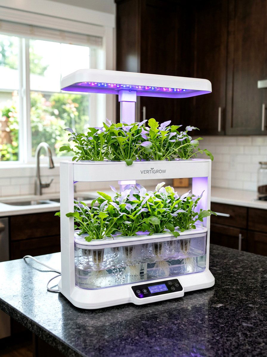 Countertop Hydroponic Garden System - 30 compact kitchen garden ideas