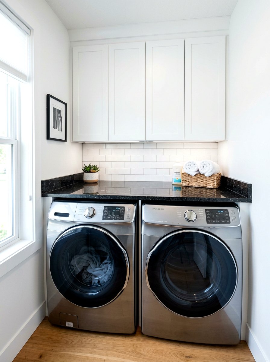 Countertop Over Front Load Washer - 30 folding station laundry ideas