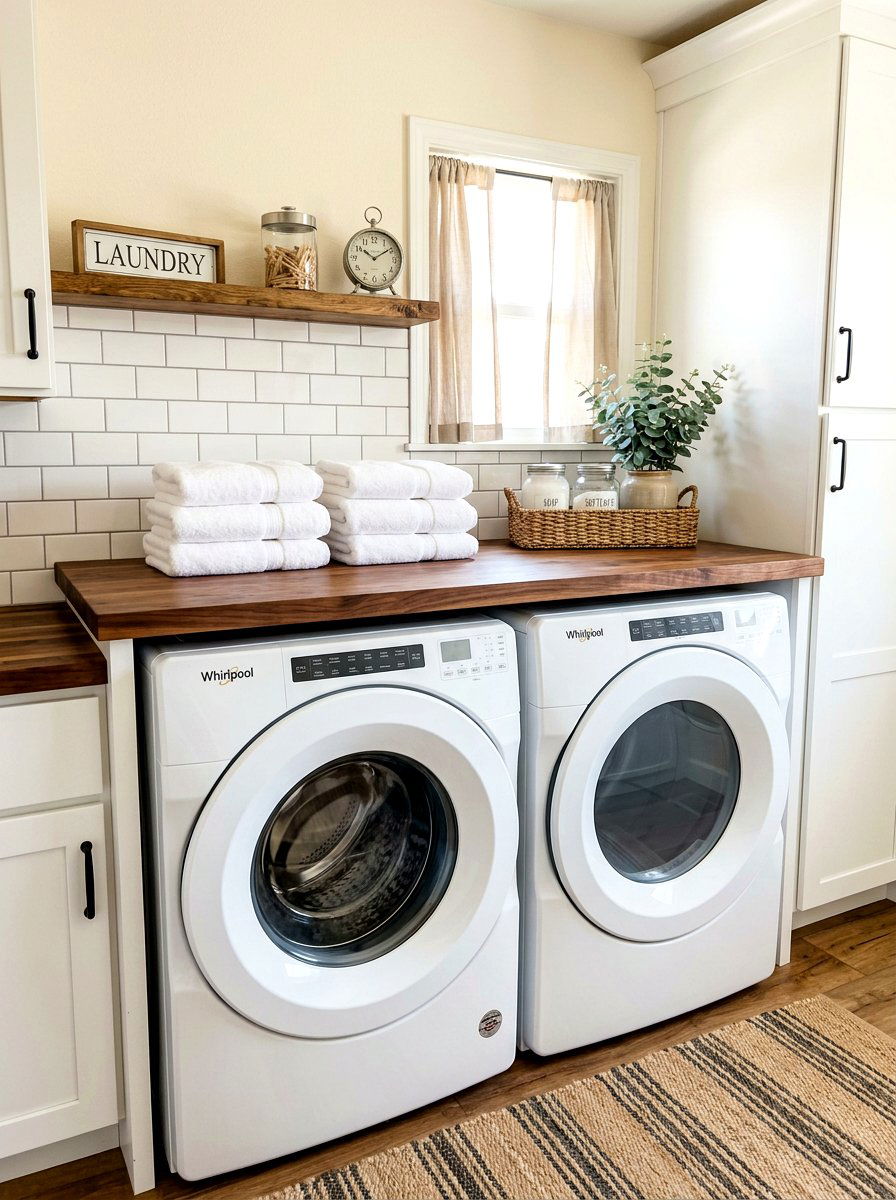 Countertop Over Washer Dryer - 30 laundry room organization ideas