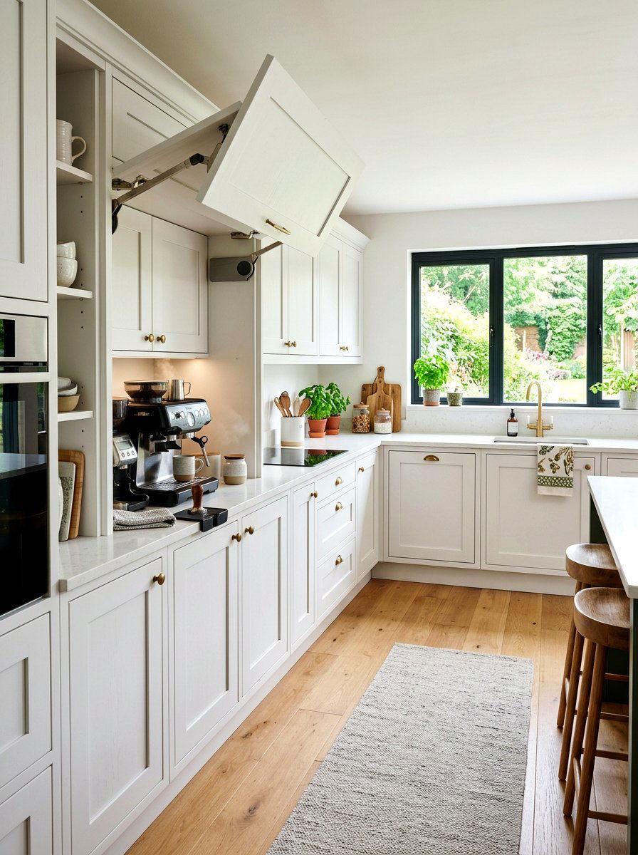 Countertop cabinet coffee garage - 30 hidden coffee pantry ideas