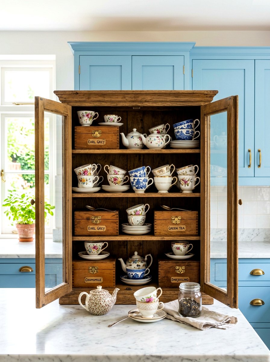 Countertop cupboard storage - 30 hidden tea pantry ideas