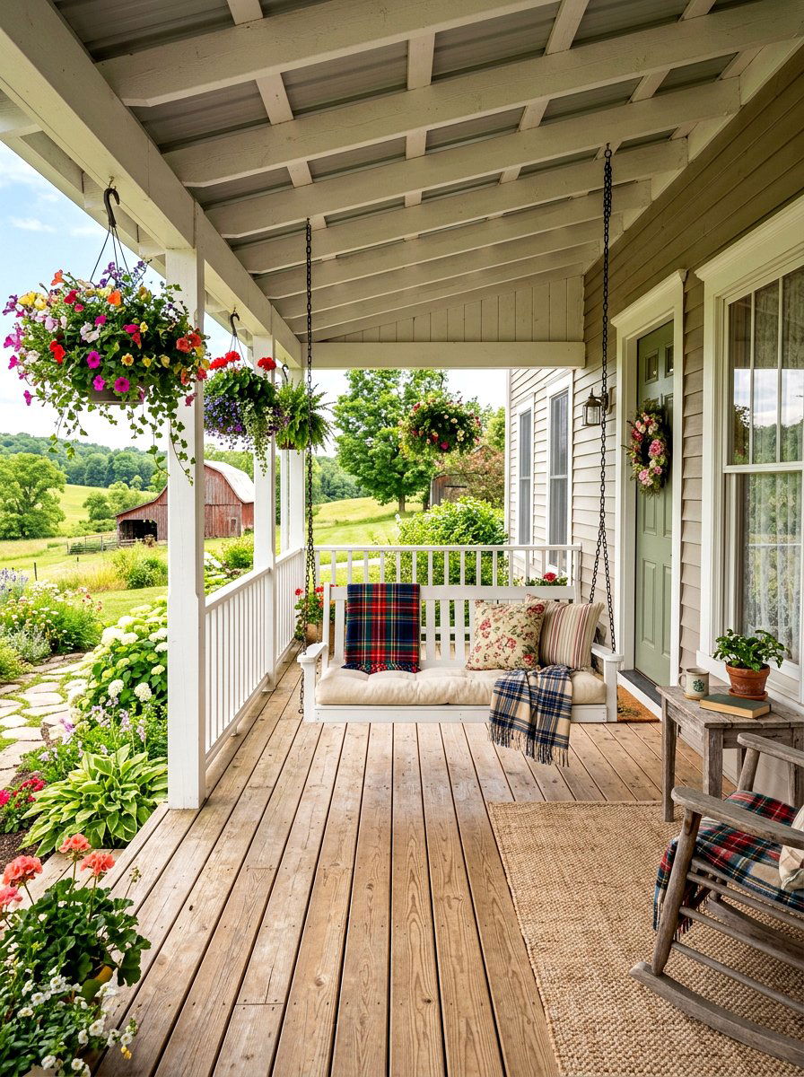Country Style Covered Porch - 30 covered front porch ideas
