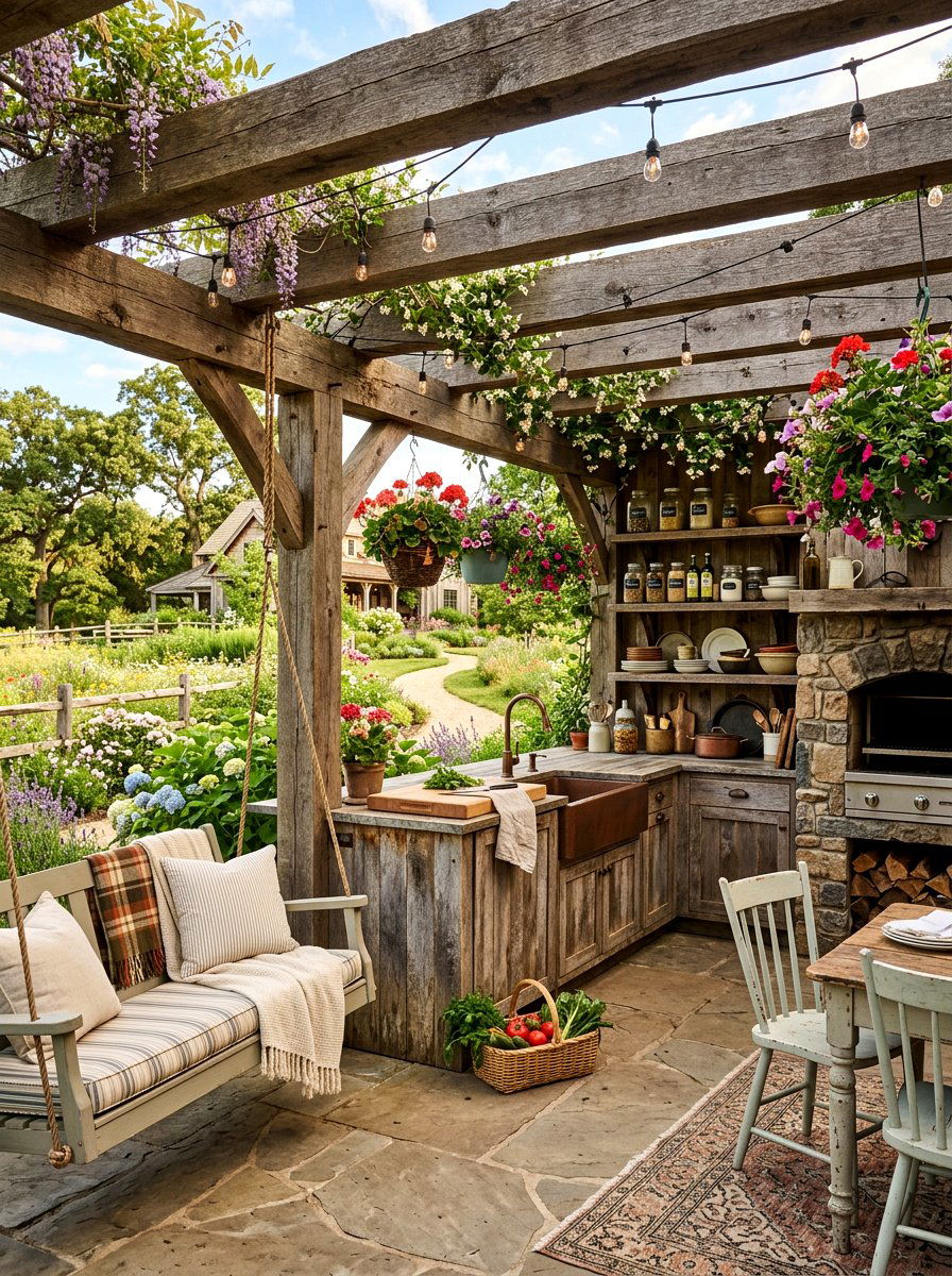 Country style pergola kitchen - 30 pergola with kitchen ideas