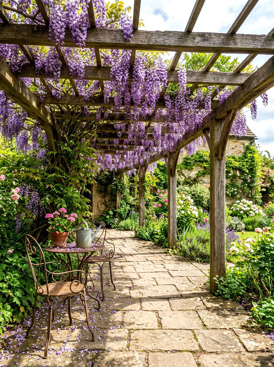 Courtyard Pergola With Climbing Vines - 30 courtyard pergola ideas