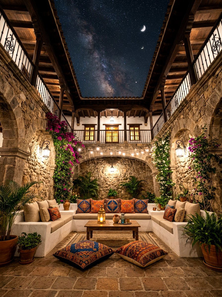Courtyard Sky View - 30 stargazing backyard lounge ideas