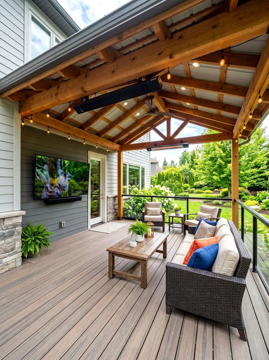Covered All Weather Deck - 30 deck decorating ideas