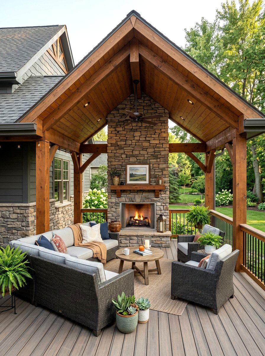 Covered Attached Deck - 30 attached deck ideas