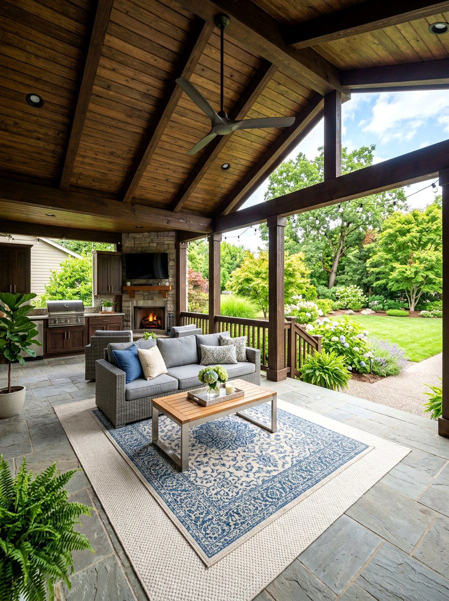 Covered Back Porch Seating - 30 porch lounge ideas