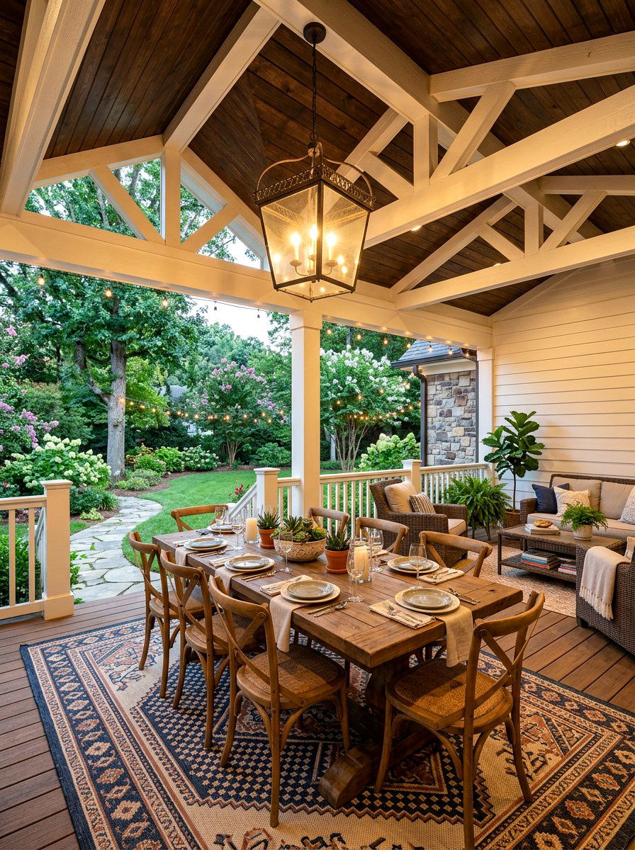 Covered Back Porch - 30 al fresco dining ideas