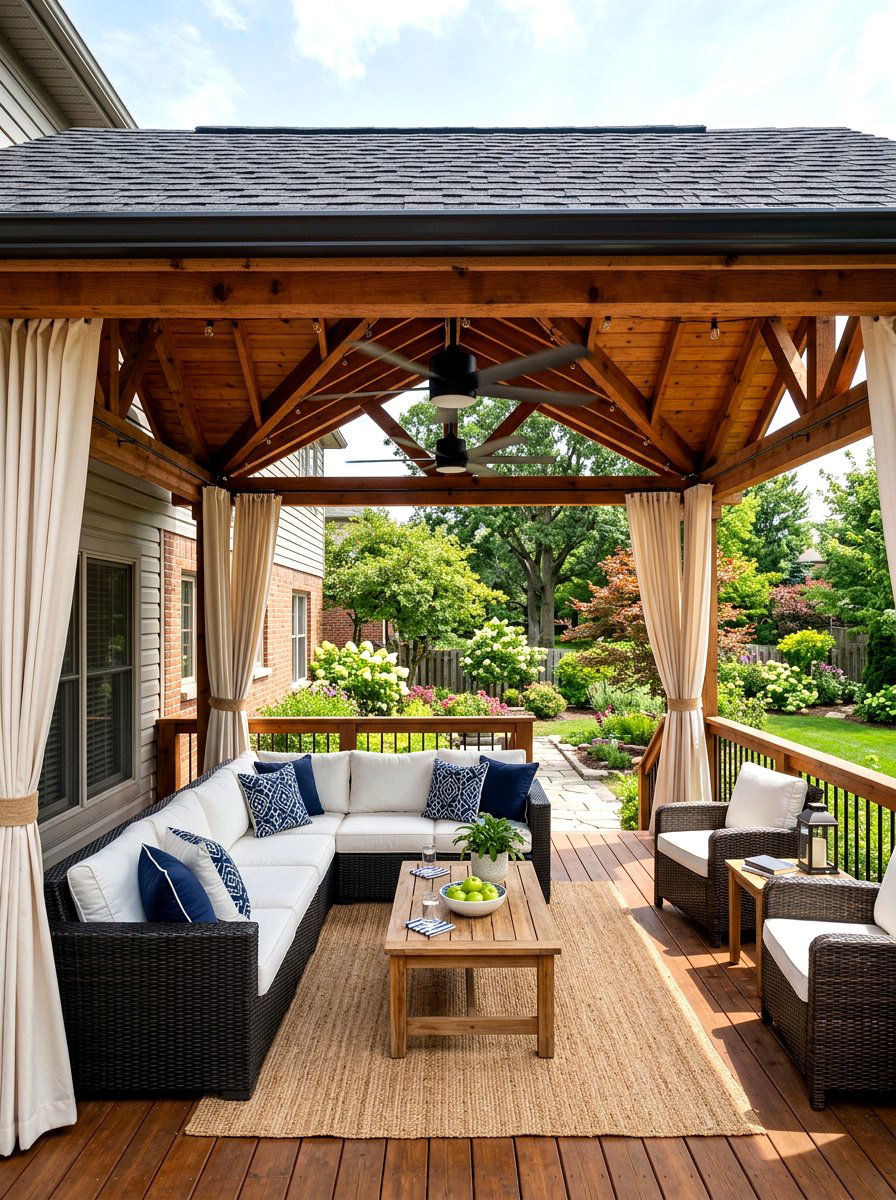 Covered Backyard Deck - 30 backyard deck ideas