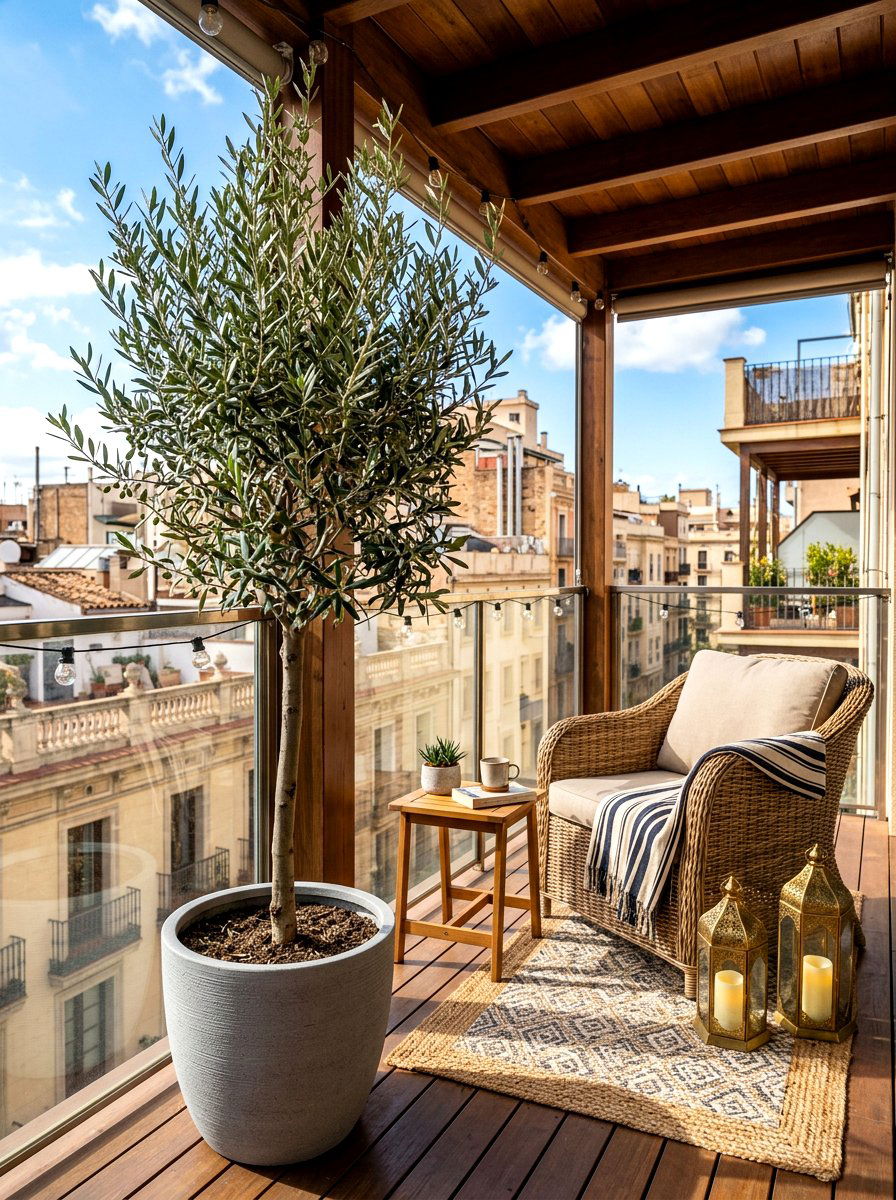 Covered Balcony Olive Tree Garden - 30 olive tree decor ideas