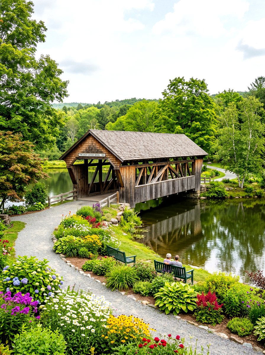 Covered Bridge - 30 pond bridge ideas