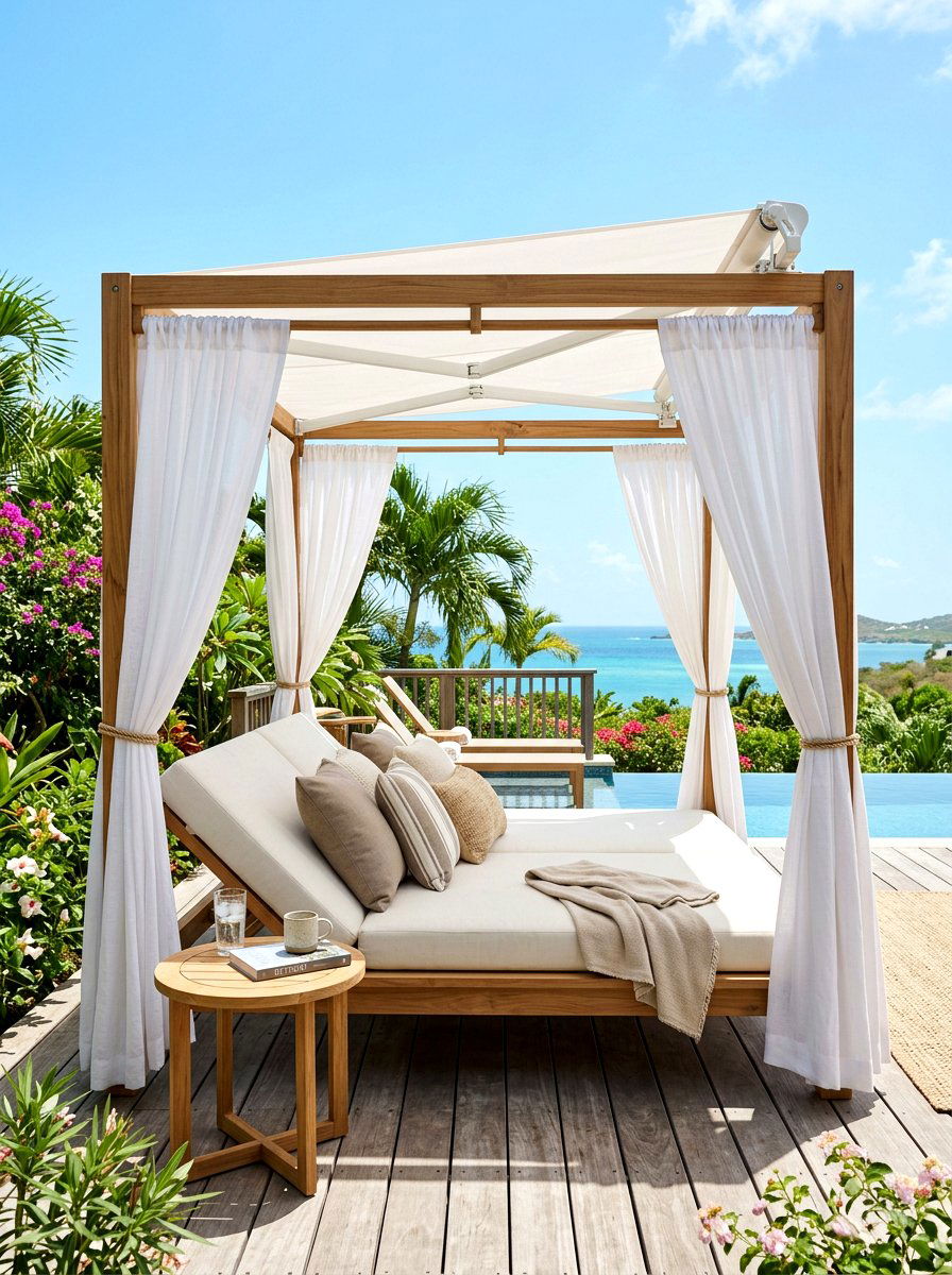 Covered Canopy Daybed - 30 porch daybed ideas