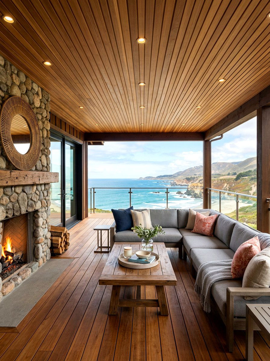 Covered Coastal Deck - 30 seaside porch ideas
