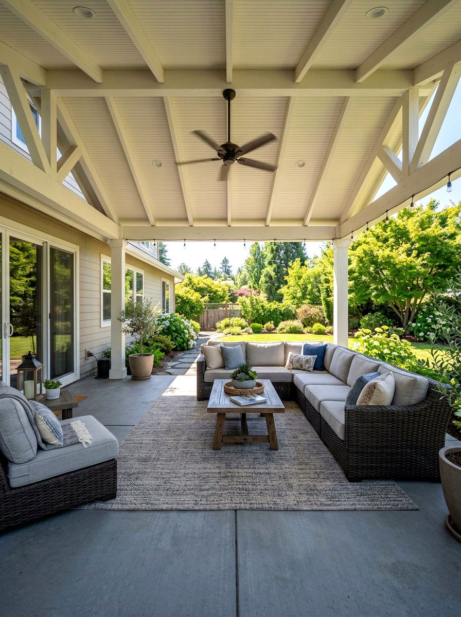 Covered Concrete Patio - 30 concrete patio ideas