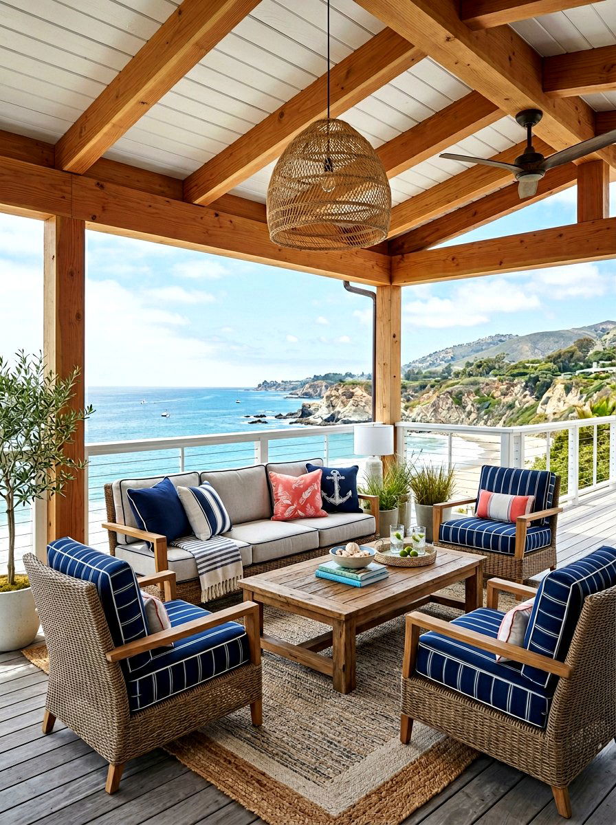 Covered Deck Conversation Set - 30 outdoor furniture arrangement ideas