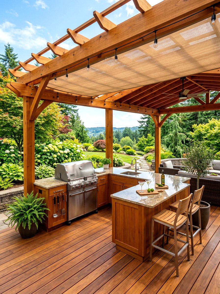 Covered Deck Cooking Area - 30 small outdoor kitchen ideas
