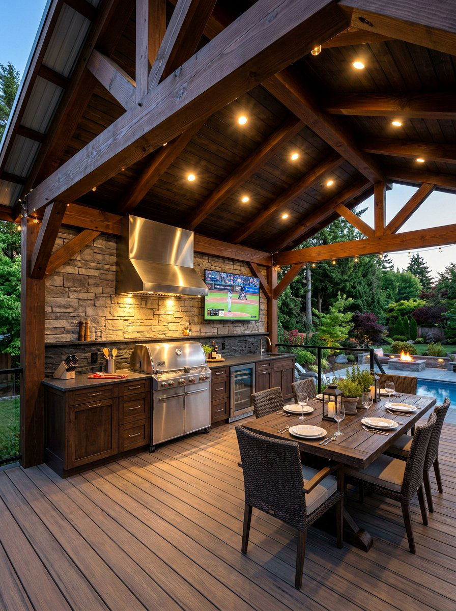 Covered Deck Grill - 30 deck grill station ideas
