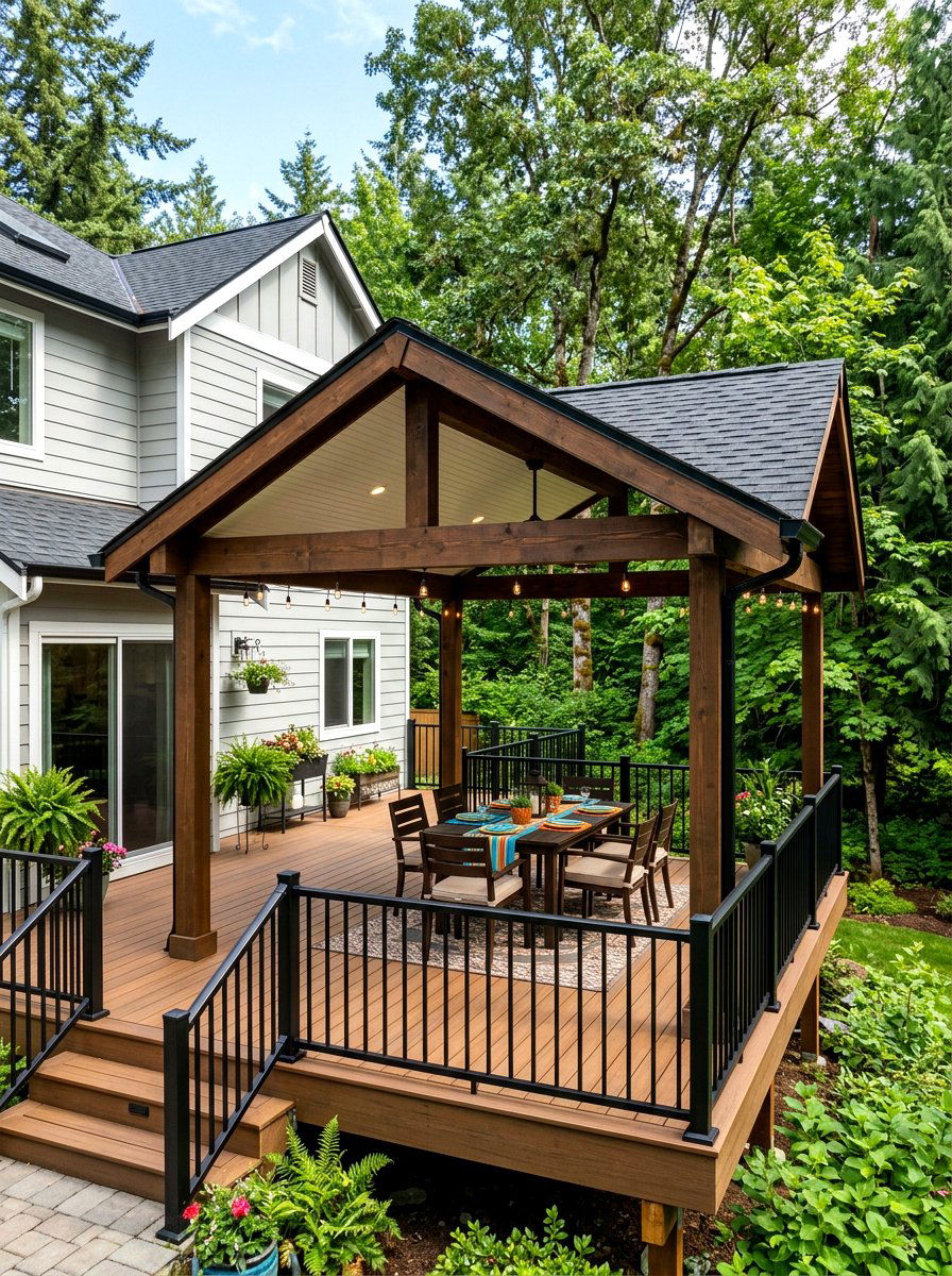 Covered Deck Pavilion - 30 attached pavilion ideas