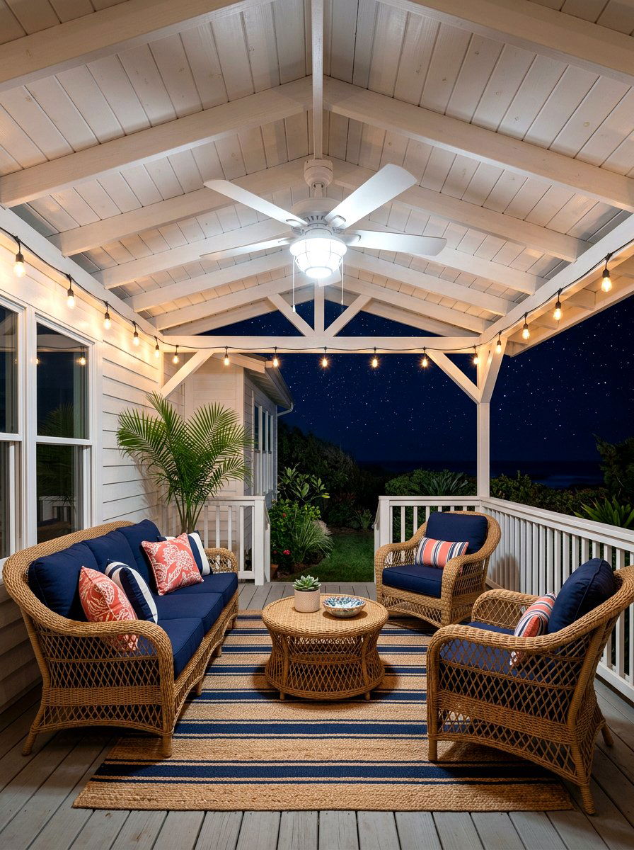 Covered Fan Starlit Patio - 30 starlit patio ideas